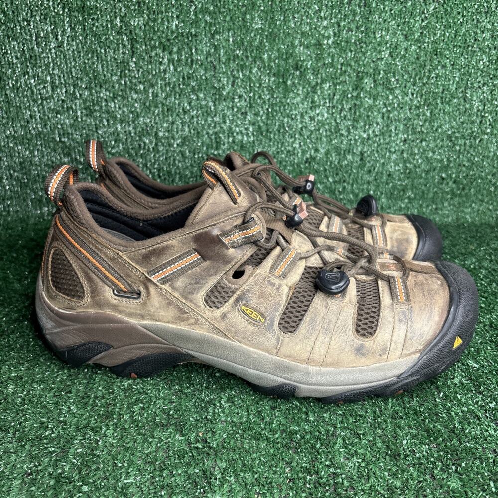 Keen Flint Low Work Shoes Steel Toe‎ Hiking Boots Outdoor Brown Size 13 D